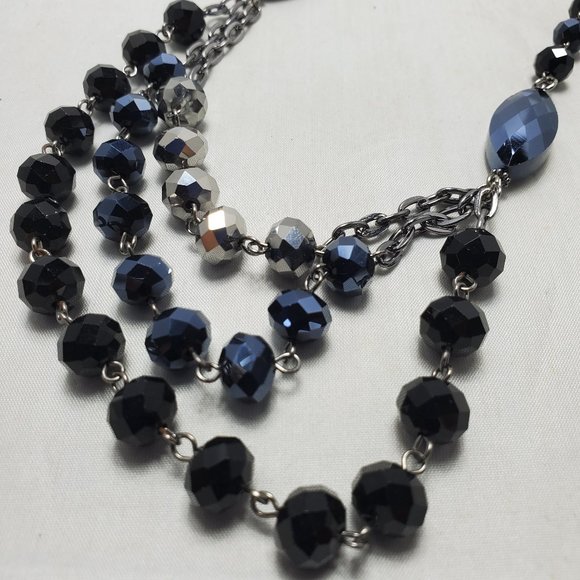 Hematite drusy triple layer necklace - Picture 4 of 7